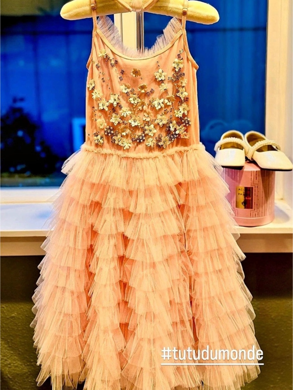 Tutu Du Monde Bouquet Belle Tulle Dress Girls Floral Embellished Tulle Dress